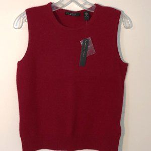 Lord & Taylor Sleeveless Cashmere Shell – Color Red – Size S - NWT!